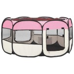 vidaXL Țarc de câini pliabil cu sac de transport, roz, 145x145x61 cm vidaXL Țarc de câini pliabil cu sac de transport, roz, 145x145x61 cm