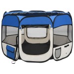 vidaXL Țarc joacă pliabil câini cu sac transport albastru 90x90x58 cm vidaXL Țarc joacă pliabil câini cu sac transport albastru 90x90x58 cm