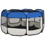 vidaXL Țarc câini pliabil cu sac de transport, albastru, 125x125x61 cm