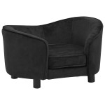 vidaXL Canapea pentru câini, negru, 69x49x40 cm, pluș vidaXL Canapea pentru câini, negru, 69x49x40 cm, pluș