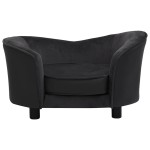 vidaXL Canapea pentru câini negru 69x49x40 cm, pluș/piele ecologică vidaXL Canapea pentru câini negru 69x49x40 cm, pluș/piele ecologică
