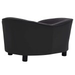 vidaXL Canapea pentru câini negru 69x49x40 cm, pluș/piele ecologică vidaXL Canapea pentru câini negru 69x49x40 cm, pluș/piele ecologică