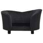 vidaXL Canapea pentru câini negru 69x49x40 cm, pluș/piele ecologică vidaXL Canapea pentru câini negru 69x49x40 cm, pluș/piele ecologică