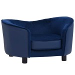 vidaXL Canapea pentru câini albastru 69x49x40 cm, pluș/piele ecologică vidaXL Canapea pentru câini albastru 69x49x40 cm, pluș/piele ecologică