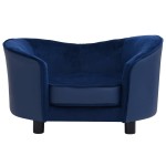 vidaXL Canapea pentru câini albastru 69x49x40 cm, pluș/piele ecologică vidaXL Canapea pentru câini albastru 69x49x40 cm, pluș/piele ecologică