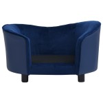 vidaXL Canapea pentru câini albastru 69x49x40 cm, pluș/piele ecologică vidaXL Canapea pentru câini albastru 69x49x40 cm, pluș/piele ecologică