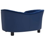 vidaXL Canapea pentru câini albastru 69x49x40 cm, pluș/piele ecologică vidaXL Canapea pentru câini albastru 69x49x40 cm, pluș/piele ecologică