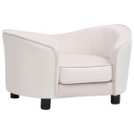 vidaXL Canapea pentru câini crem 69x49x40 cm, pluș/piele ecologică vidaXL Canapea pentru câini crem 69x49x40 cm, pluș/piele ecologică