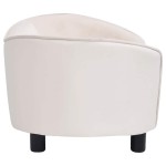 vidaXL Canapea pentru câini crem 69x49x40 cm, pluș/piele ecologică vidaXL Canapea pentru câini crem 69x49x40 cm, pluș/piele ecologică
