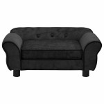vidaXL Canapea pentru câini, negru, 72x45x30 cm, pluș vidaXL Canapea pentru câini, negru, 72x45x30 cm, pluș