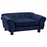 vidaXL Canapea pentru câini, albastru, 72x45x30 cm, pluș vidaXL Canapea pentru câini, albastru, 72x45x30 cm, pluș