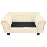 vidaXL Canapea pentru câini, crem, 72x45x30 cm, pluș vidaXL Canapea pentru câini, crem, 72x45x30 cm, pluș