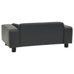 vidaXL Canapea câini, gri închis, 81x43x31 cm, pluș/piele ecologică vidaXL Canapea câini, gri închis, 81x43x31 cm, pluș/piele ecologică