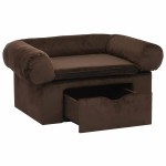 vidaXL Canapea pentru câini, cu sertar, maro, 75x50x38 cm, pluș vidaXL Canapea pentru câini, cu sertar, maro, 75x50x38 cm, pluș