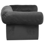 vidaXL Canapea pentru câini cu sertar, gri închis, 75x50x38 cm, pluș vidaXL Canapea pentru câini cu sertar, gri închis, 75x50x38 cm, pluș