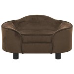 vidaXL Canapea pentru câini, maro, 67x47x36 cm, pluș