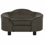 vidaXL Canapea pentru câini, gri închis, 67x47x36 cm, pluș