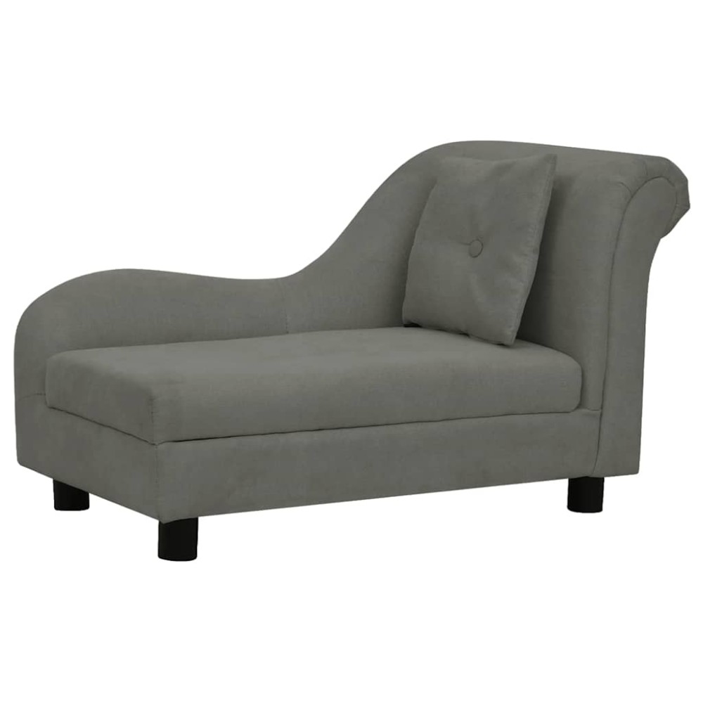 vidaXL Canapea pentru câini cu pernă, gri închis, 83x44x44 cm, pluș