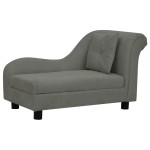 vidaXL Canapea pentru câini cu pernă, gri închis, 83x44x44 cm, pluș vidaXL Canapea pentru câini cu pernă, gri închis, 83x44x44 cm, pluș