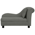 vidaXL Canapea pentru câini cu pernă, gri închis, 83x44x44 cm, pluș vidaXL Canapea pentru câini cu pernă, gri închis, 83x44x44 cm, pluș