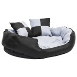 vidaXL Pernă reversibilă și lavabilă câini, gri și negru, 85x70x20 cm vidaXL Pernă reversibilă și lavabilă câini, gri și negru, 85x70x20 cm