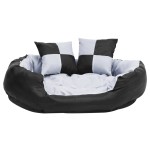 vidaXL Pernă reversibilă și lavabilă câini, gri și negru, 85x70x20 cm vidaXL Pernă reversibilă și lavabilă câini, gri și negru, 85x70x20 cm
