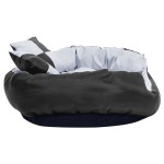 vidaXL Pernă reversibilă și lavabilă câini, gri și negru, 85x70x20 cm vidaXL Pernă reversibilă și lavabilă câini, gri și negru, 85x70x20 cm