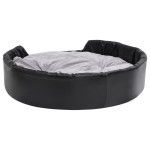 vidaXL Pat pentru câini, negru/gri, 99x89x21 cm, pluș/piele ecologică vidaXL Pat pentru câini, negru/gri, 99x89x21 cm, pluș/piele ecologică