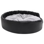 vidaXL Pat pentru câini, negru/gri, 99x89x21 cm, pluș/piele ecologică vidaXL Pat pentru câini, negru/gri, 99x89x21 cm, pluș/piele ecologică