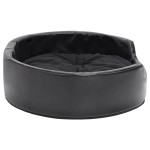 vidaXL Pat pentru câini, negru, 69x59x19 cm, pluș/piele ecologică vidaXL Pat pentru câini, negru, 69x59x19 cm, pluș/piele ecologică