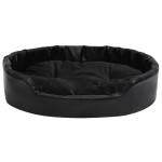 vidaXL Pat pentru câini, negru, 90x79x20 cm, pluș/piele ecologică vidaXL Pat pentru câini, negru, 90x79x20 cm, pluș/piele ecologică
