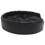 vidaXL Pat pentru câini, negru, 99x89x21 cm, pluș/piele ecologică