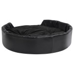 vidaXL Pat pentru câini, negru, 99x89x21 cm, pluș/piele ecologică