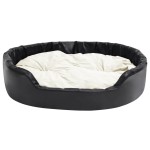 vidaXL Pat pentru câini, negru/bej, 99x89x21 cm, pluș/piele ecologică vidaXL Pat pentru câini, negru/bej, 99x89x21 cm, pluș/piele ecologică