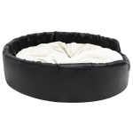 vidaXL Pat pentru câini, negru/bej, 99x89x21 cm, pluș/piele ecologică vidaXL Pat pentru câini, negru/bej, 99x89x21 cm, pluș/piele ecologică