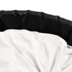 vidaXL Pat pentru câini, negru/bej, 99x89x21 cm, pluș/piele ecologică vidaXL Pat pentru câini, negru/bej, 99x89x21 cm, pluș/piele ecologică