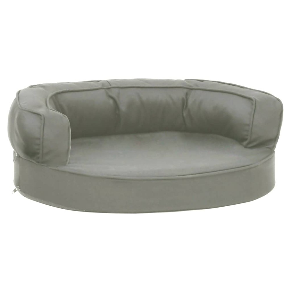 vidaXL Saltea ergonomică pat de câini, 60x42 cm, gri, aspect de in
