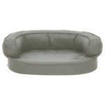 vidaXL Saltea ergonomică pat de câini, 60x42 cm, gri, aspect de in vidaXL Saltea ergonomică pat de câini, 60x42 cm, gri, aspect de in