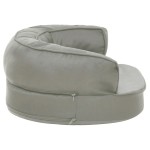 vidaXL Saltea ergonomică pat de câini, 60x42 cm, gri, aspect de in vidaXL Saltea ergonomică pat de câini, 60x42 cm, gri, aspect de in