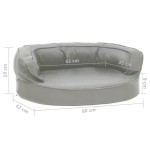 vidaXL Saltea ergonomică pat de câini, 60x42 cm, gri, aspect de in vidaXL Saltea ergonomică pat de câini, 60x42 cm, gri, aspect de in