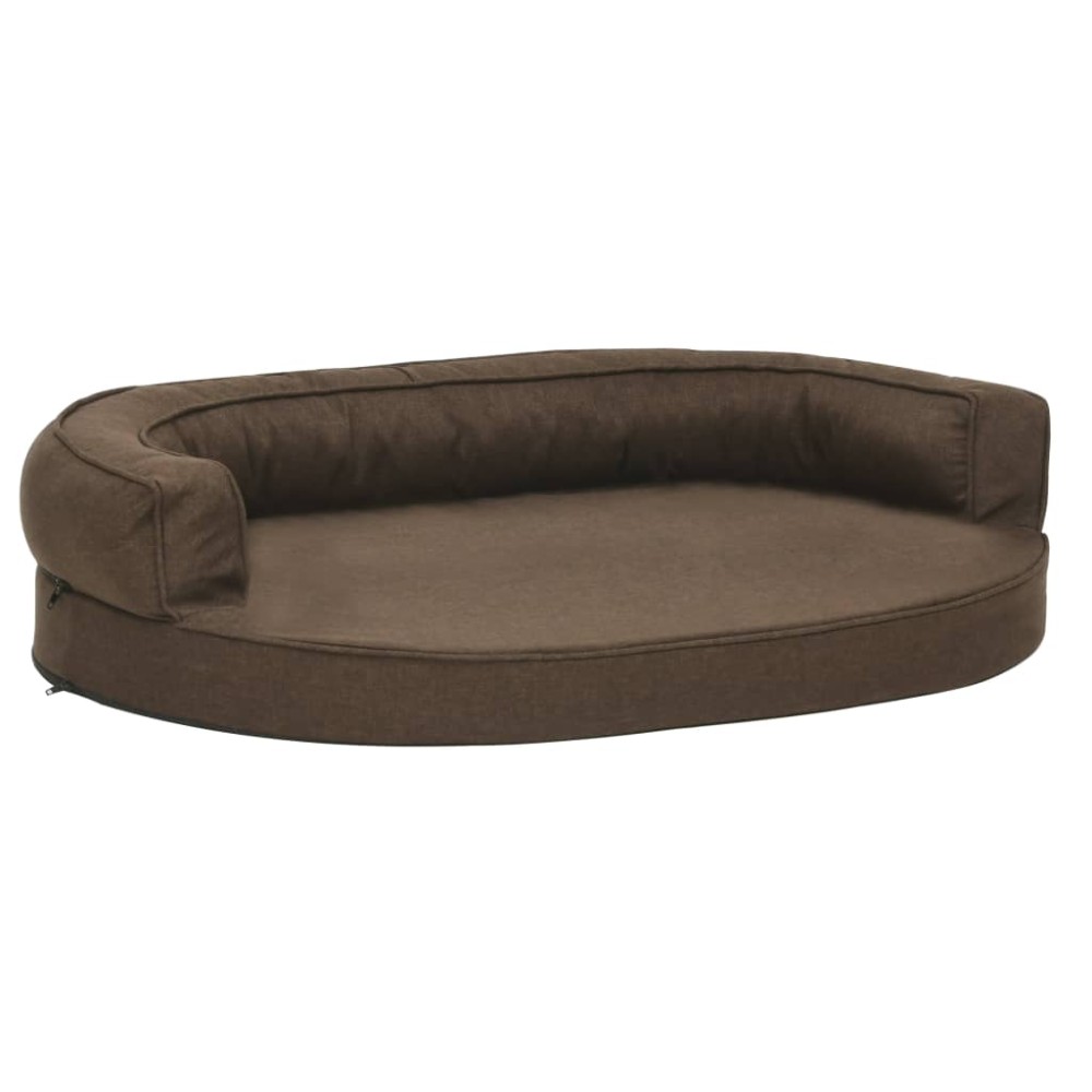 vidaXL Saltea ergonomică pat de câini, maro, 75x53 cm aspect in/fleece