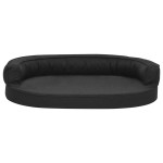 vidaXL Saltea ergonomică pat de câini, negru, 75x53 cm, aspect de in