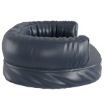 vidaXL Pat pentru câini spumă ergonomică albastru 60x42 cm piele eco