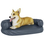 vidaXL Pat de câini, spumă ergonomică, albastru, 75x53 cm, piele eco vidaXL Pat de câini, spumă ergonomică, albastru, 75x53 cm, piele eco