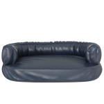 vidaXL Pat de câini, spumă ergonomică, albastru, 75x53 cm, piele eco vidaXL Pat de câini, spumă ergonomică, albastru, 75x53 cm, piele eco
