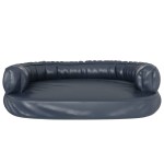 vidaXL Pat de câini, spumă ergonomică, albastru, 88x65 cm, piele eco