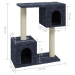 vidaXL Ansamblu pisici cu stâlpi din funie de sisal, gri închis, 60 cm vidaXL Ansamblu pisici cu stâlpi din funie de sisal, gri închis, 60 cm
