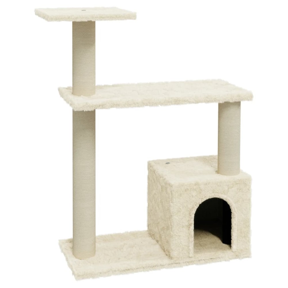 vidaXL Ansamblu pisici cu stâlpi din funie de sisal, crem, 70 cm