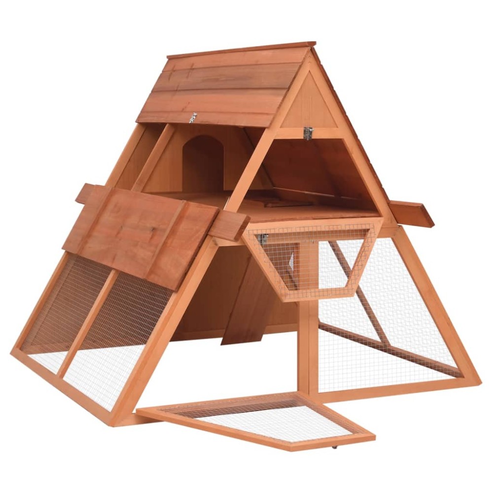 vidaXL Cușcă de iepuri, 152x127x109,5 cm, lemn masiv de brad