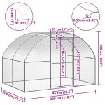 vidaXL Volieră de păsări pentru exterior, 3x2x2 m, oțel galvanizat